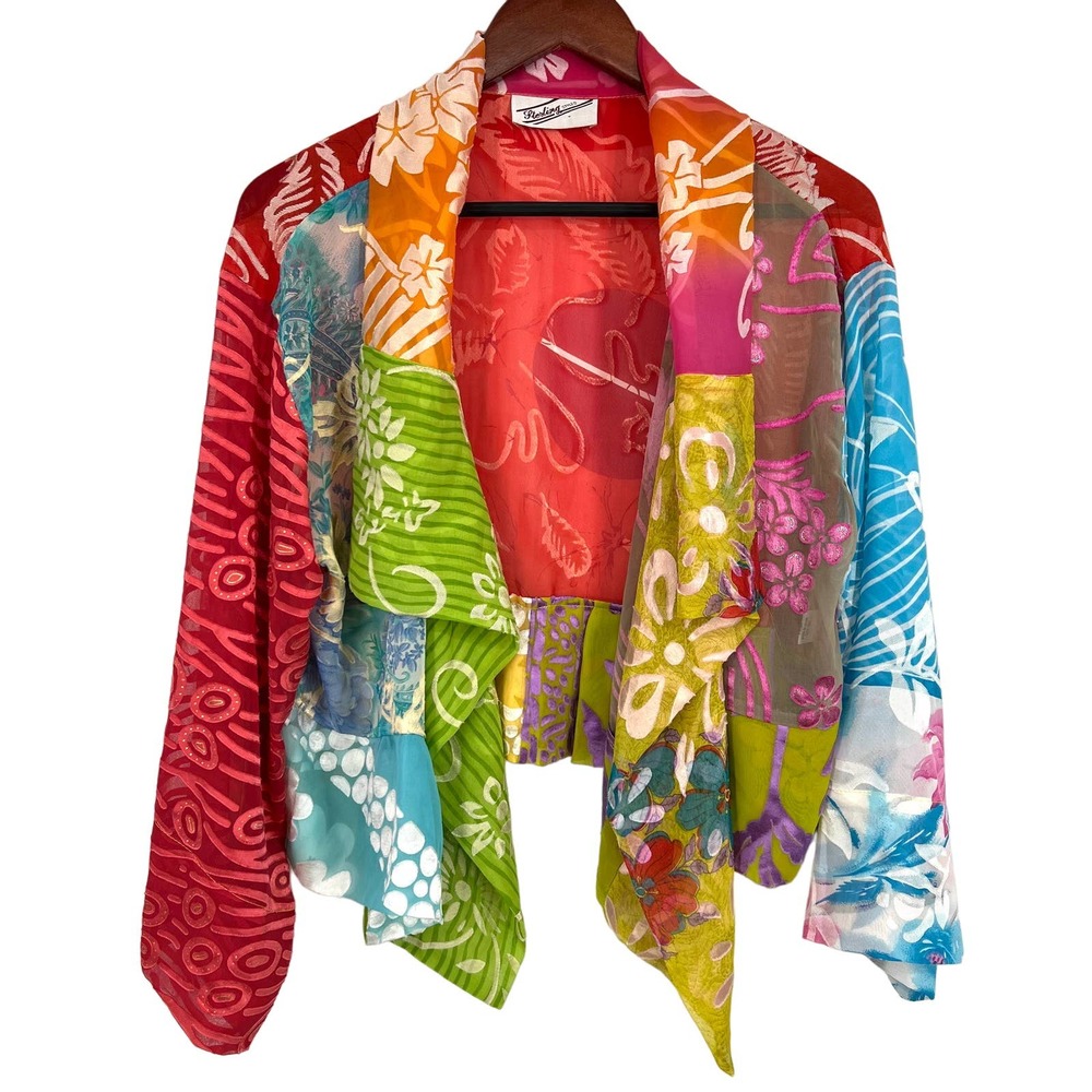Vibrant Multicolor Floral Kimono Blouse/Jacket